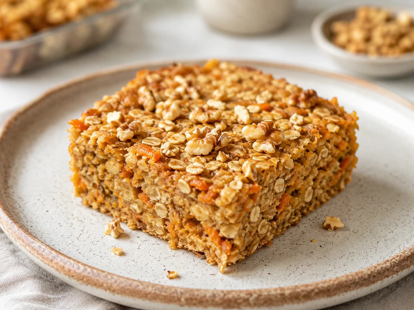 Avena horneada de manzana, zanahoria y nueces